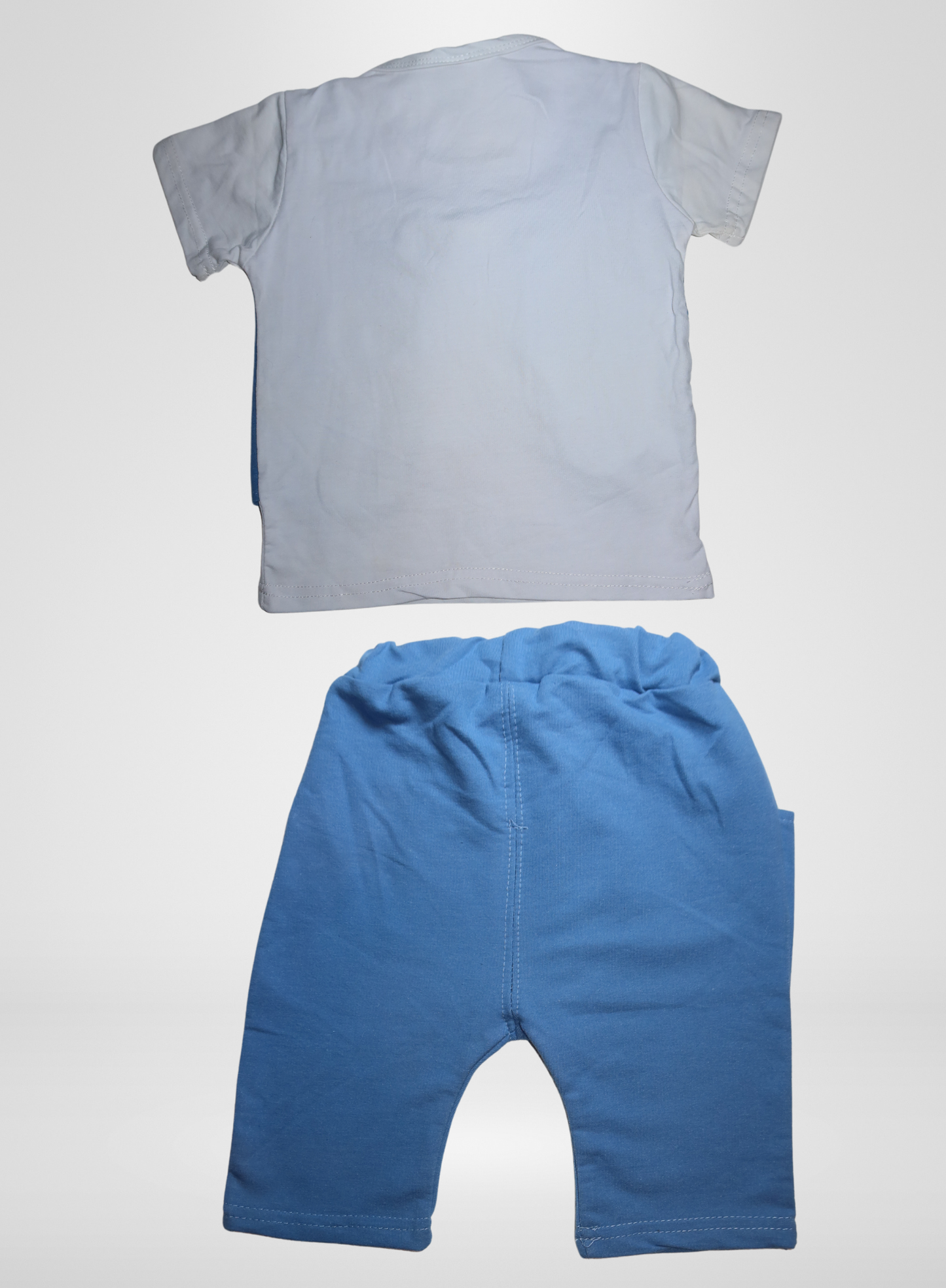 2 Piece Blue Bow Tie Shorts Set