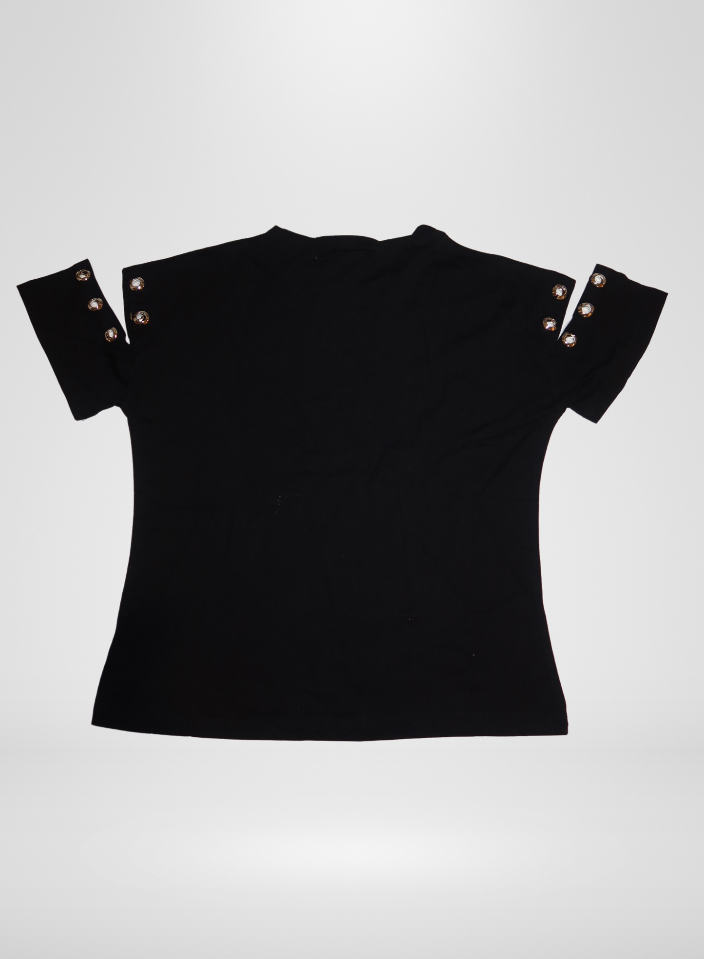 Black Peekaboo Eyelet Top