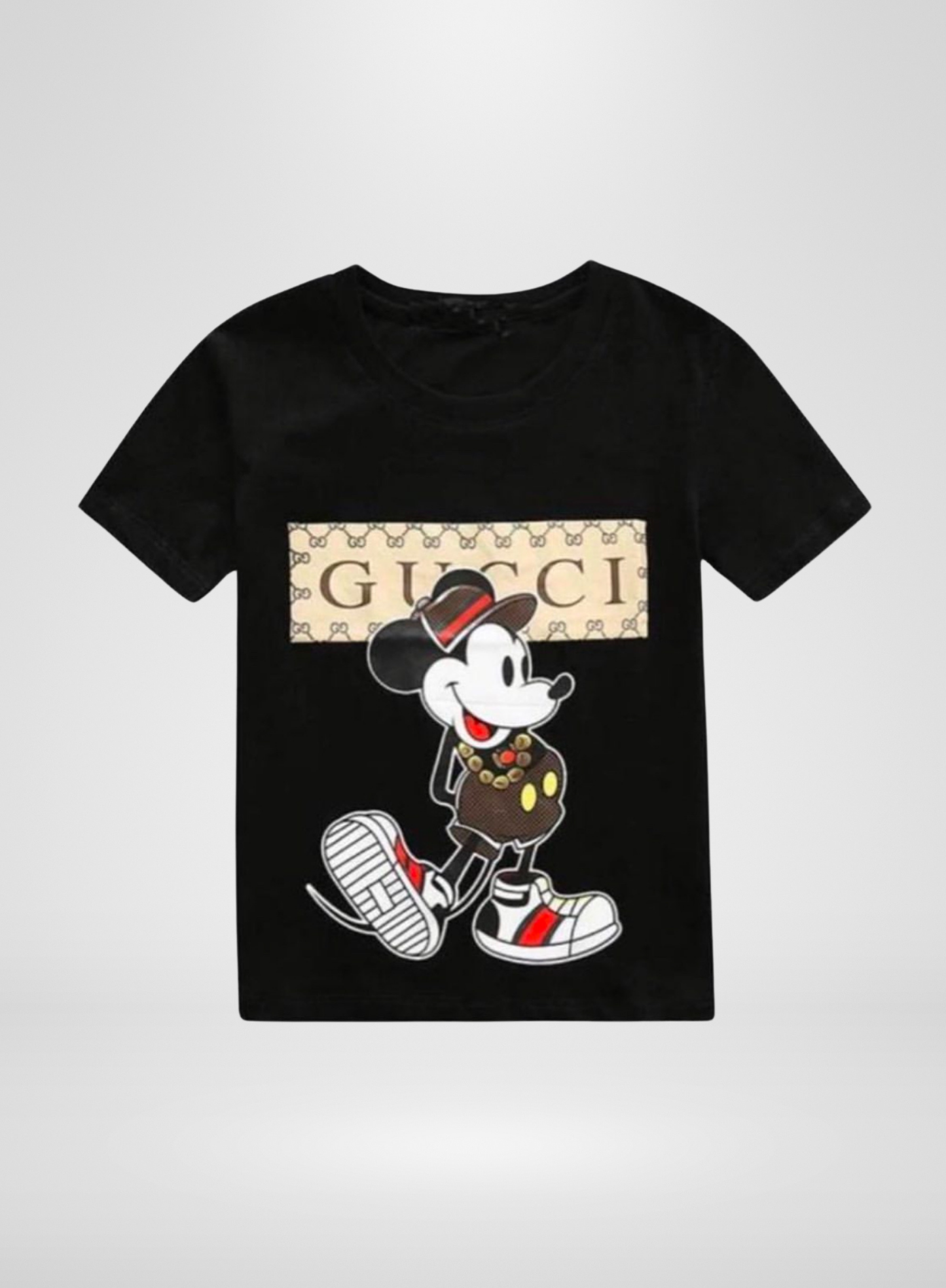 Black GG Fashion Mickey T-Shirt