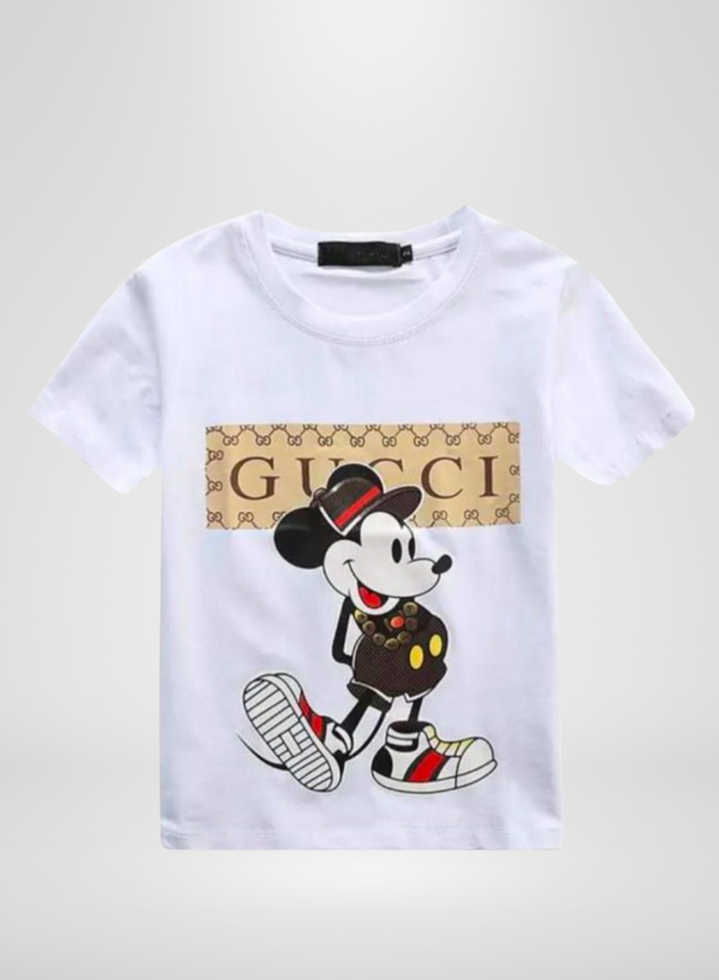 White GG Fashion Mickey T-Shirt