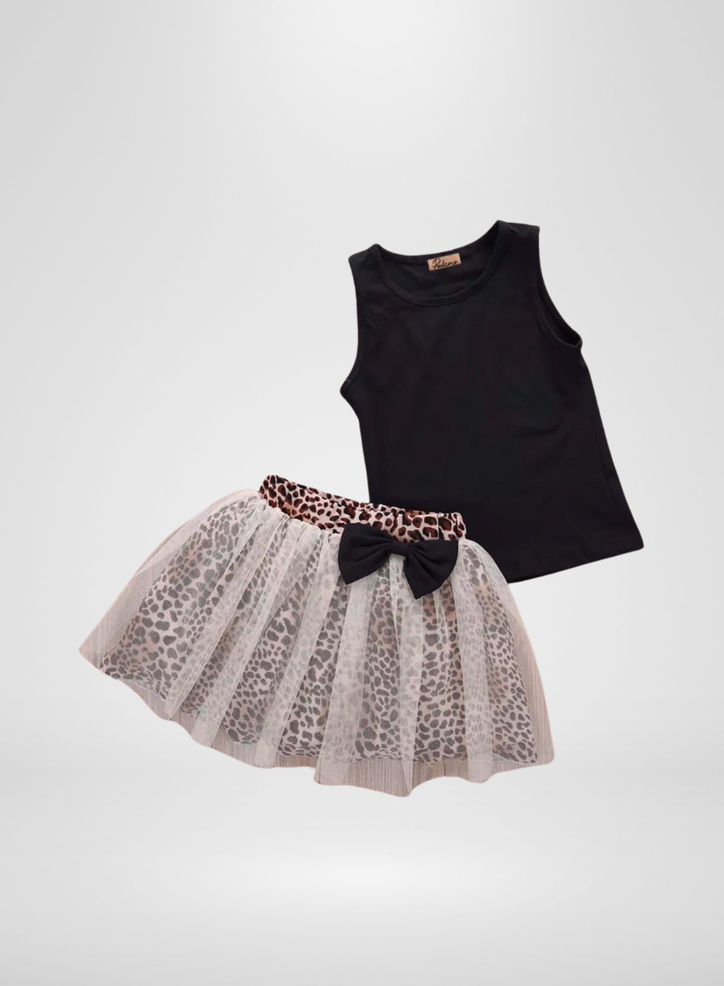 2 Piece Cheetah Skirt w/ Tool and Black T