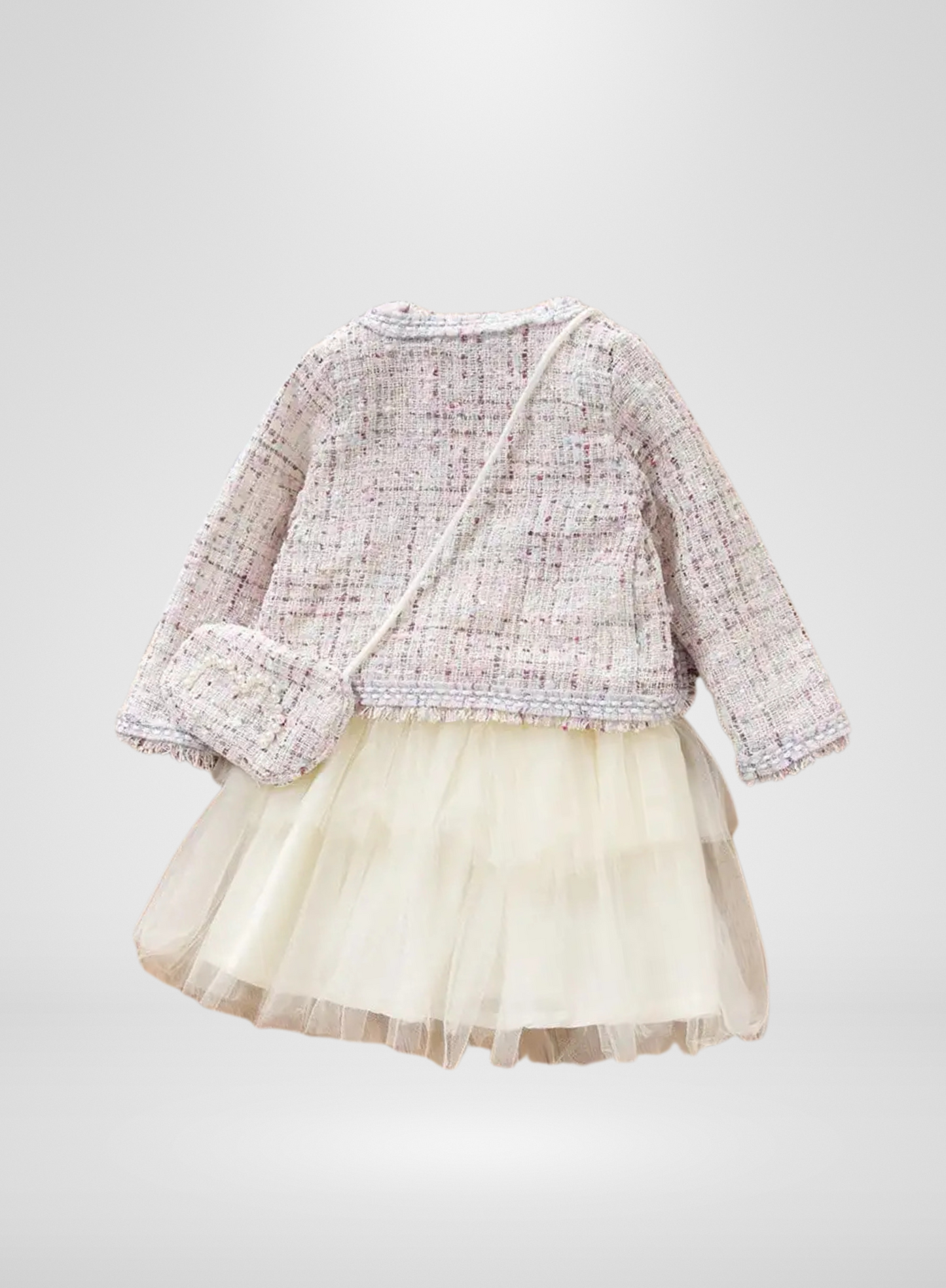 Ivory Tweed Dress Matching Jacket and Purse