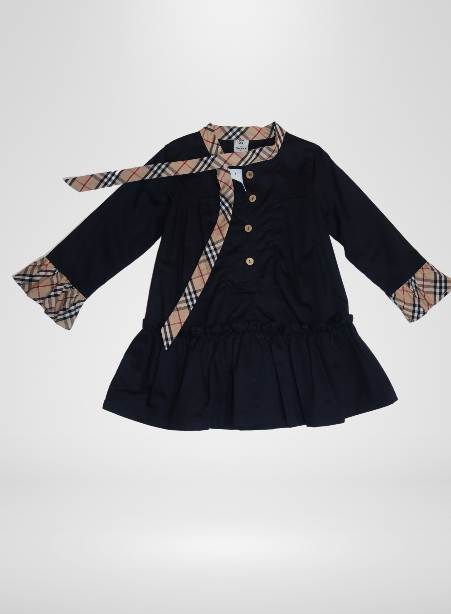 Navy Dress Plaid Collar