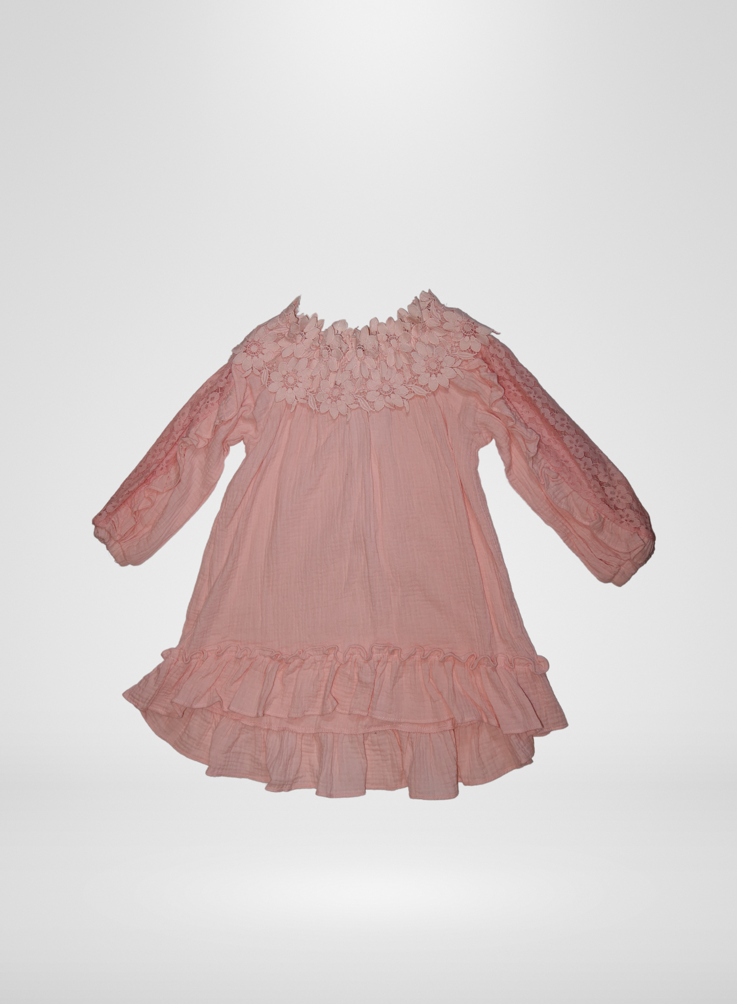 Pink Off the Shoulder Dress with Flowers