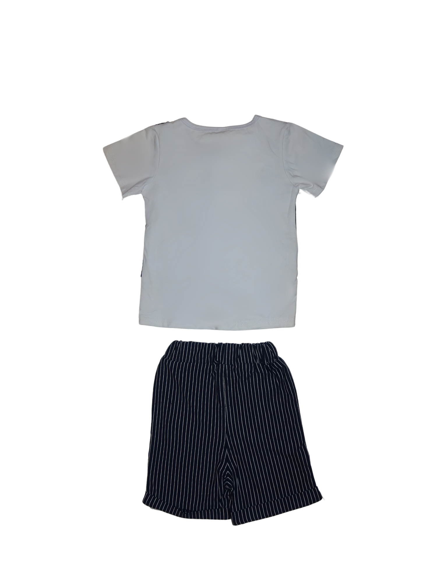 Boys 2 Piece Short Set Grey Stripes