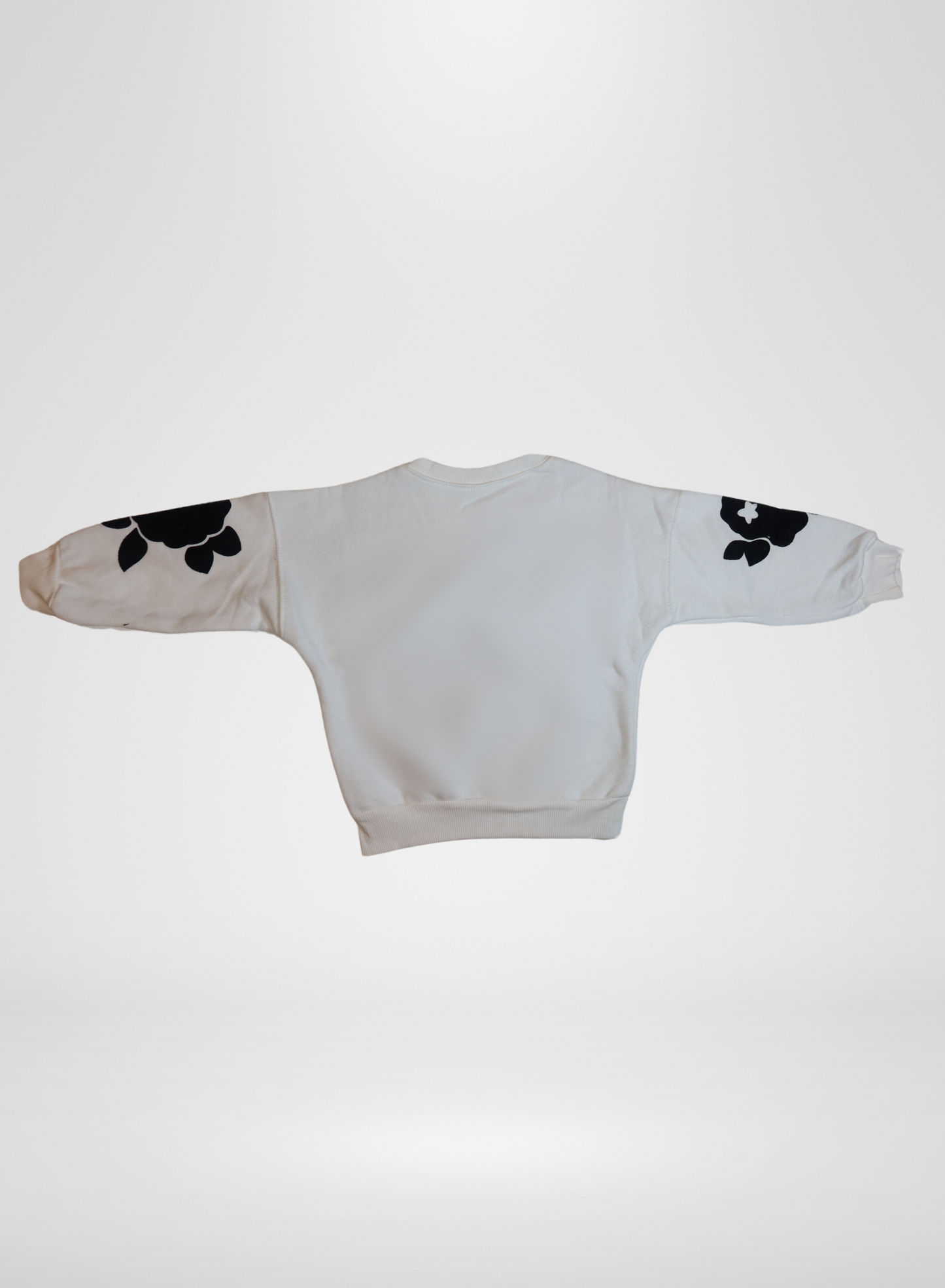 White Sweater Black Flowers