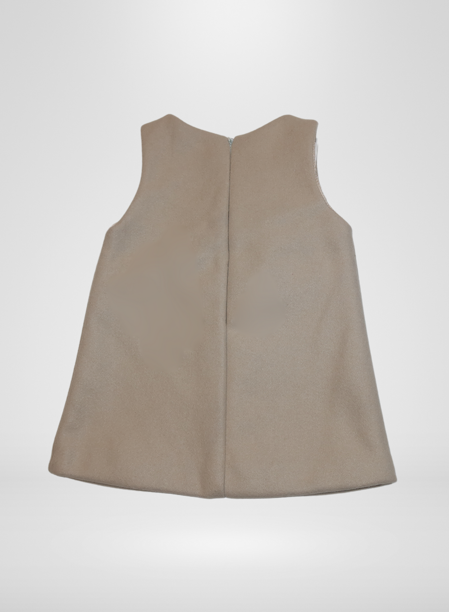 Beige Wool Dress with Bow