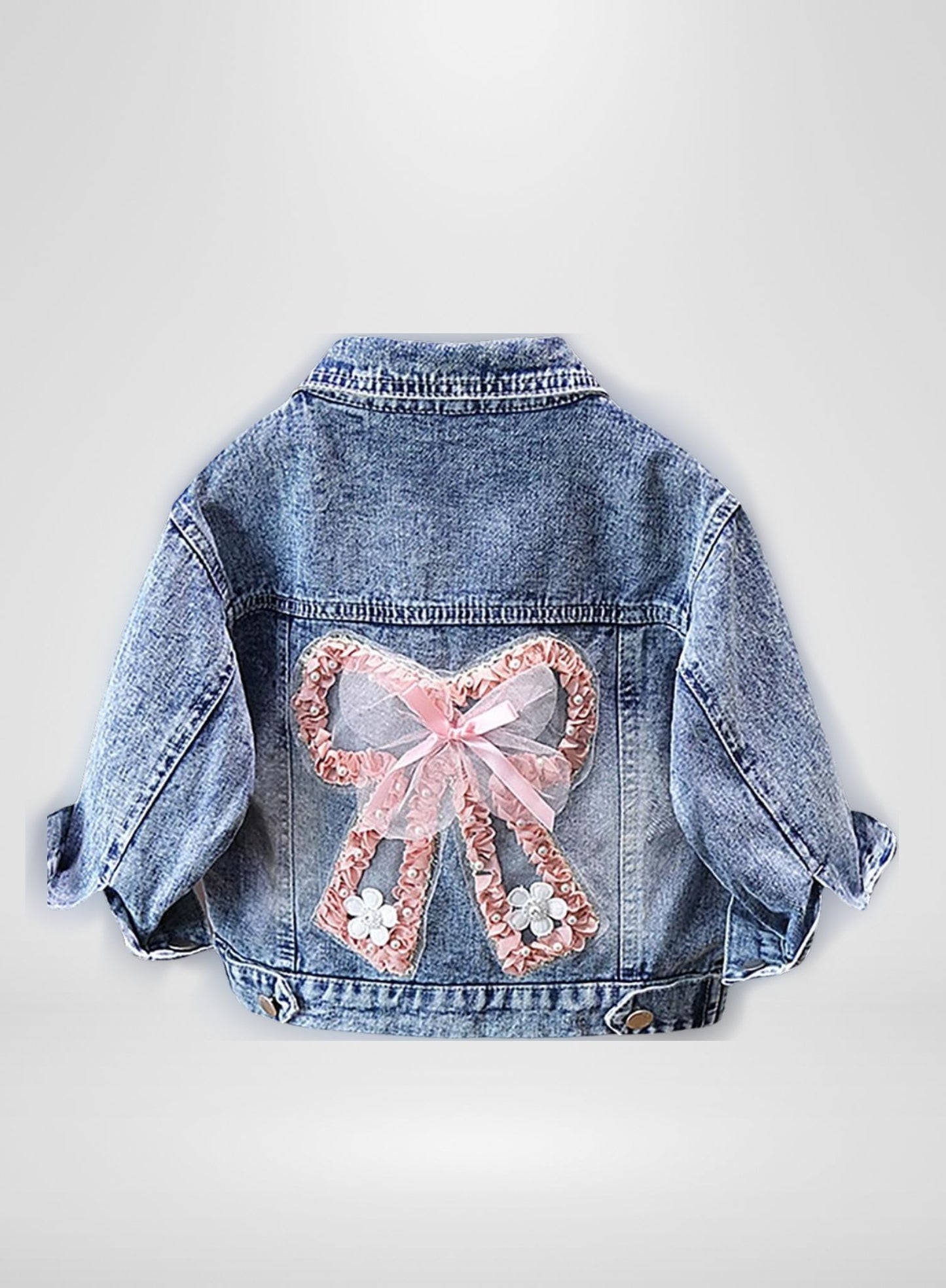 Denim Pink Bow Jacket