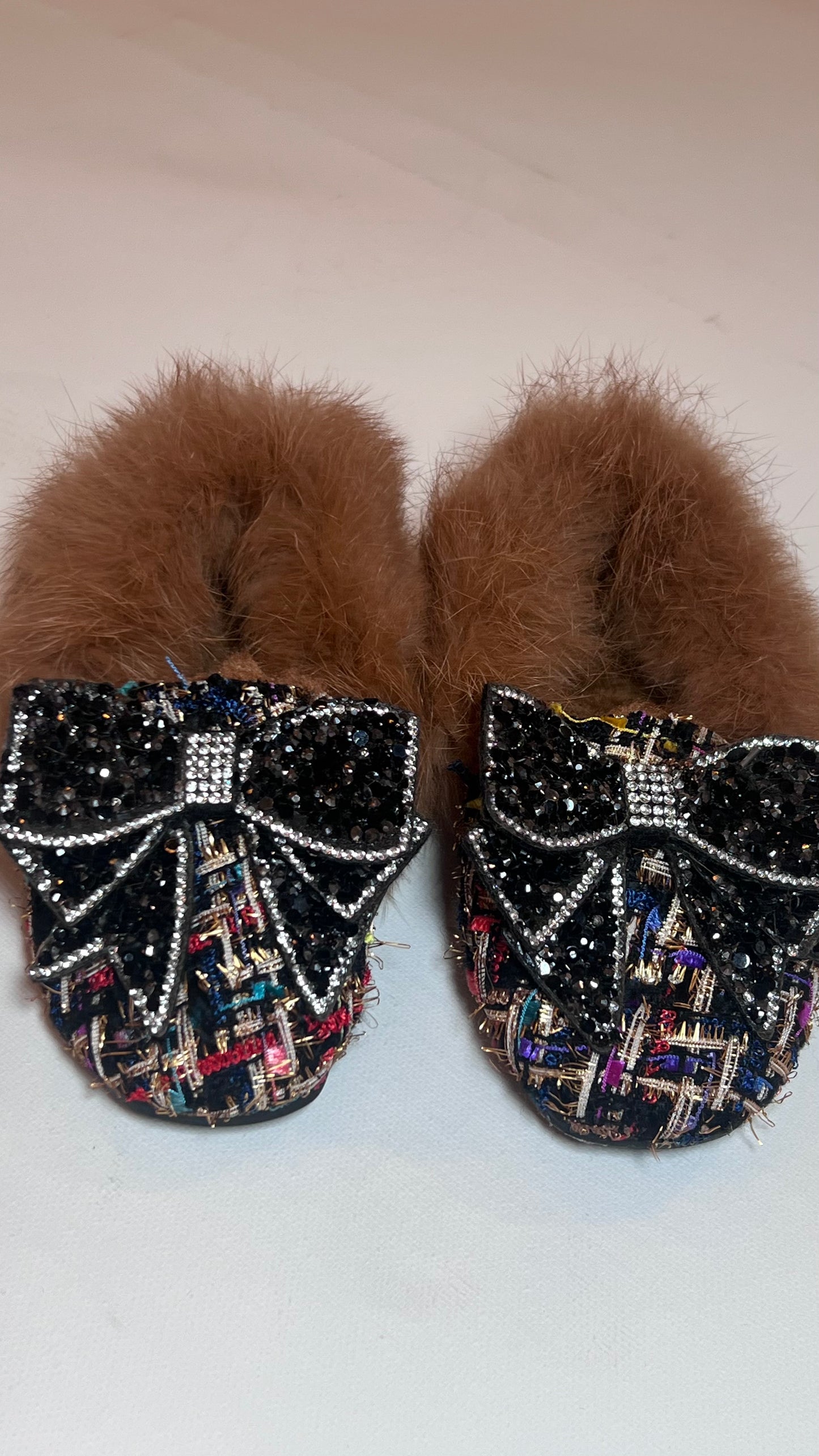Black Fuzzy Sparkly Tweed Shoes
