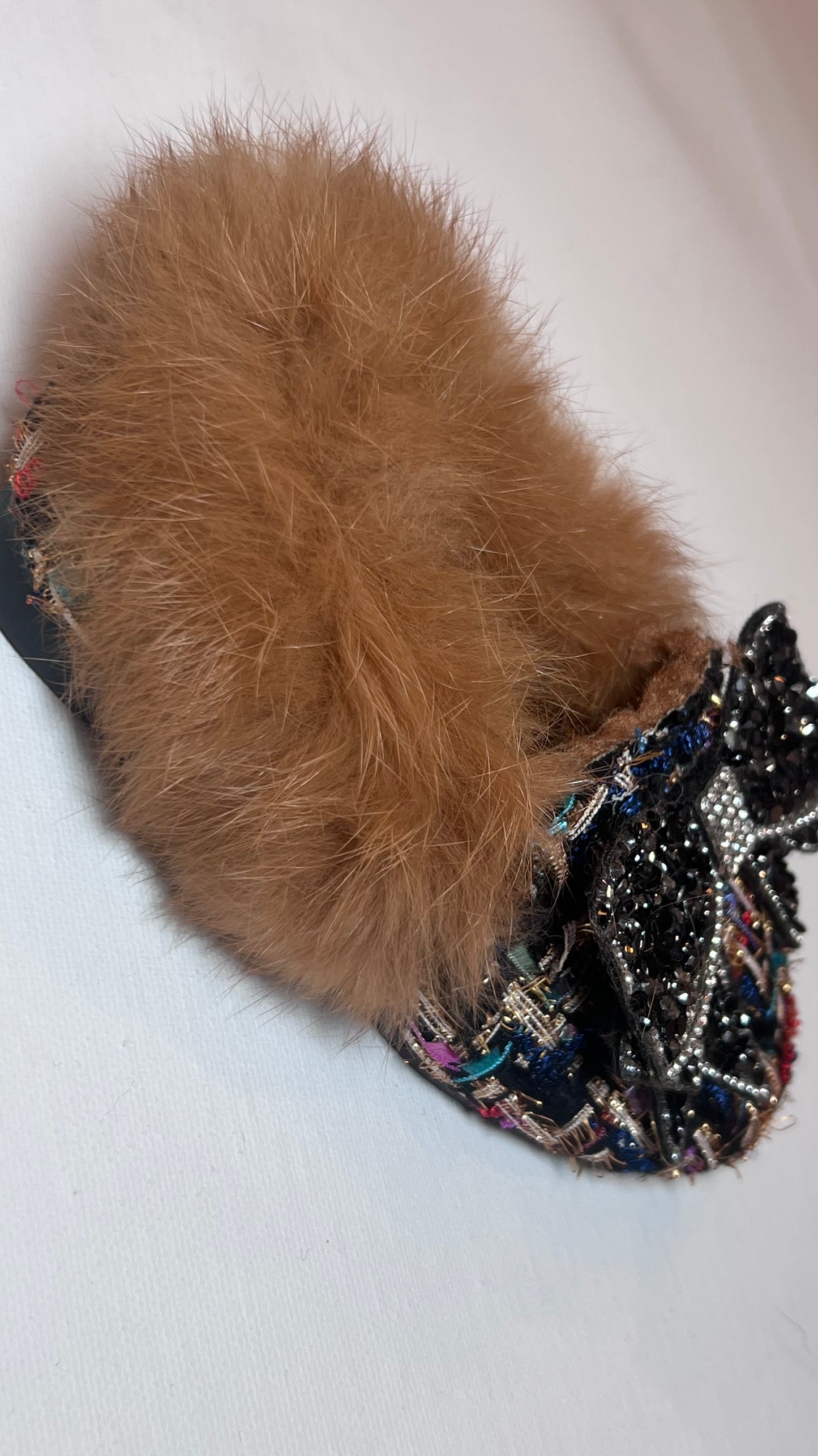 Black Fuzzy Sparkly Tweed Shoes