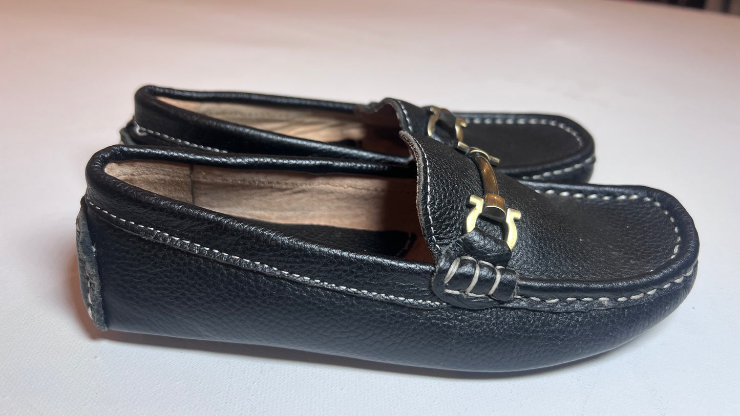 Boys Black Leather Loafers