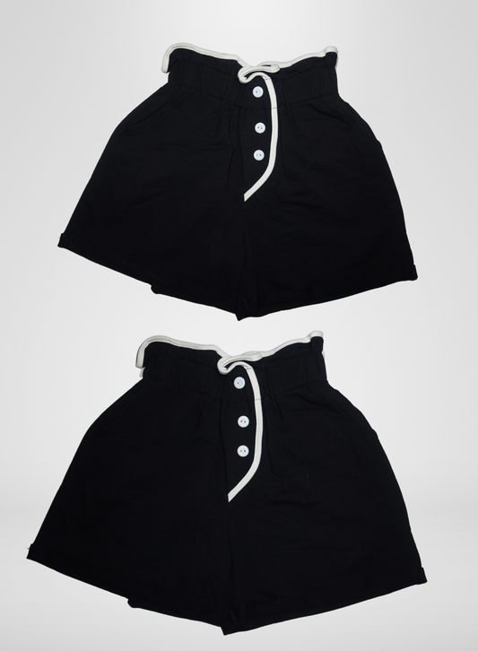 Black w/ White Trim Shorts