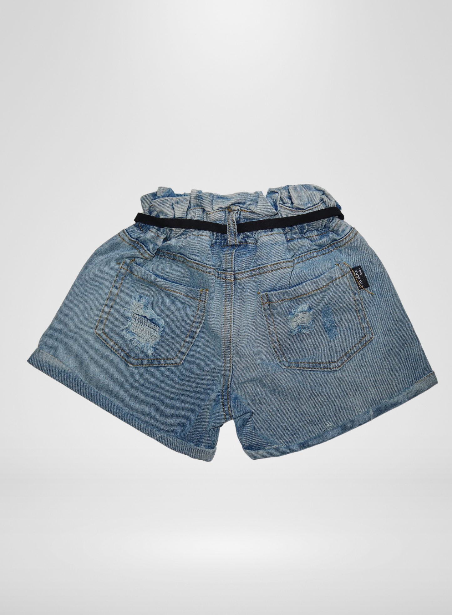 Denim Short w/ Velvet Black Belt
