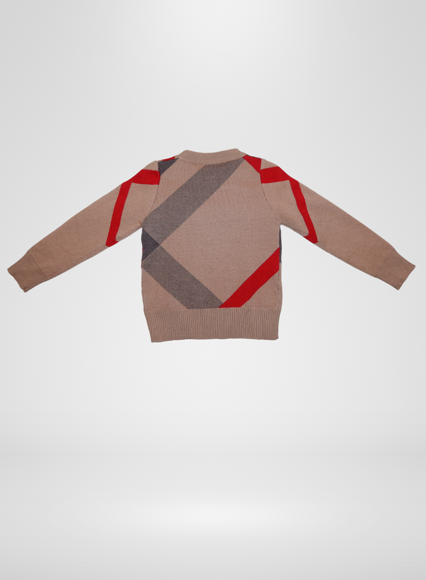 Boys Beige Plaid Sweater