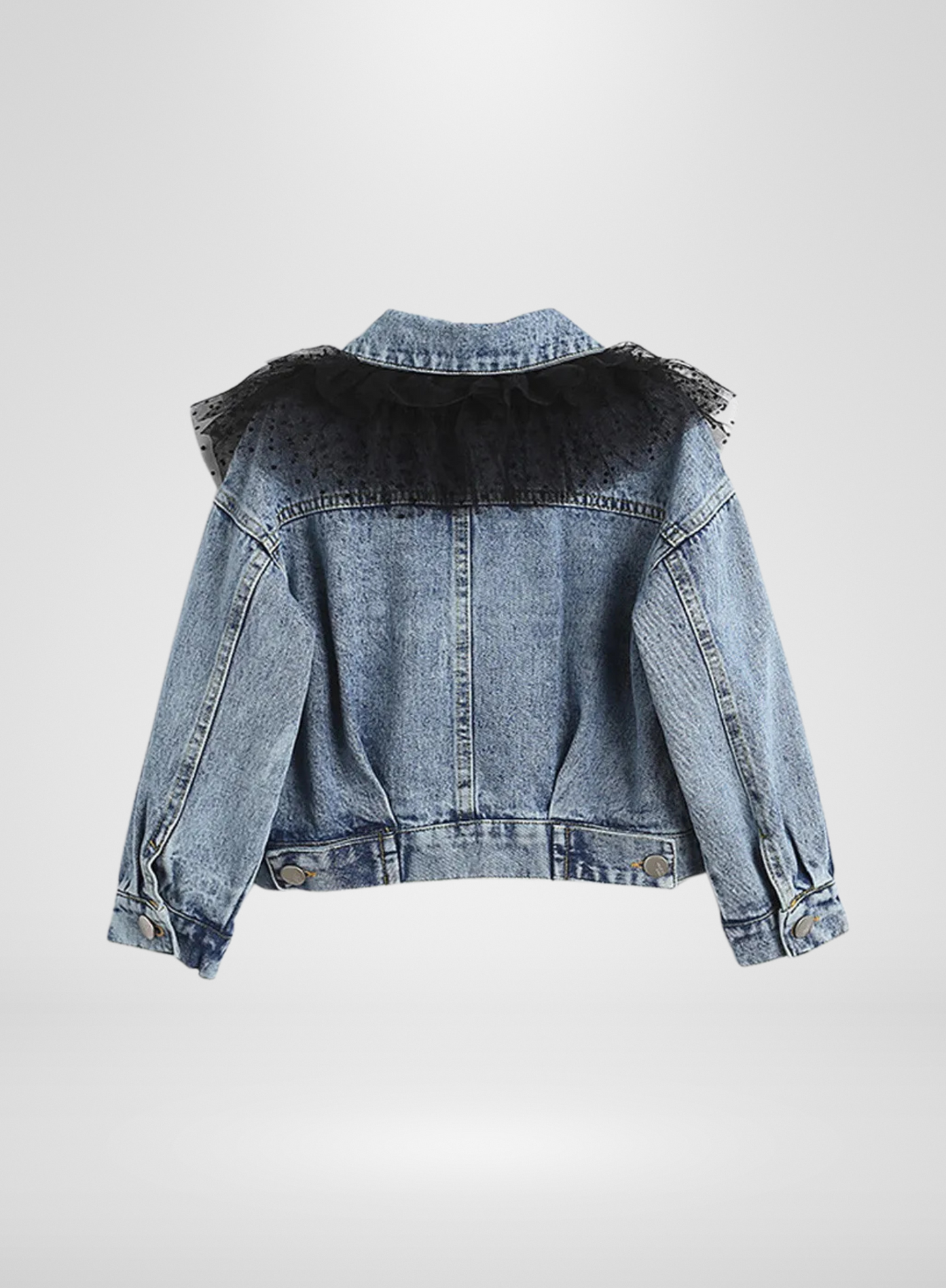 Black Polka Dot Tuul Denim Jacket