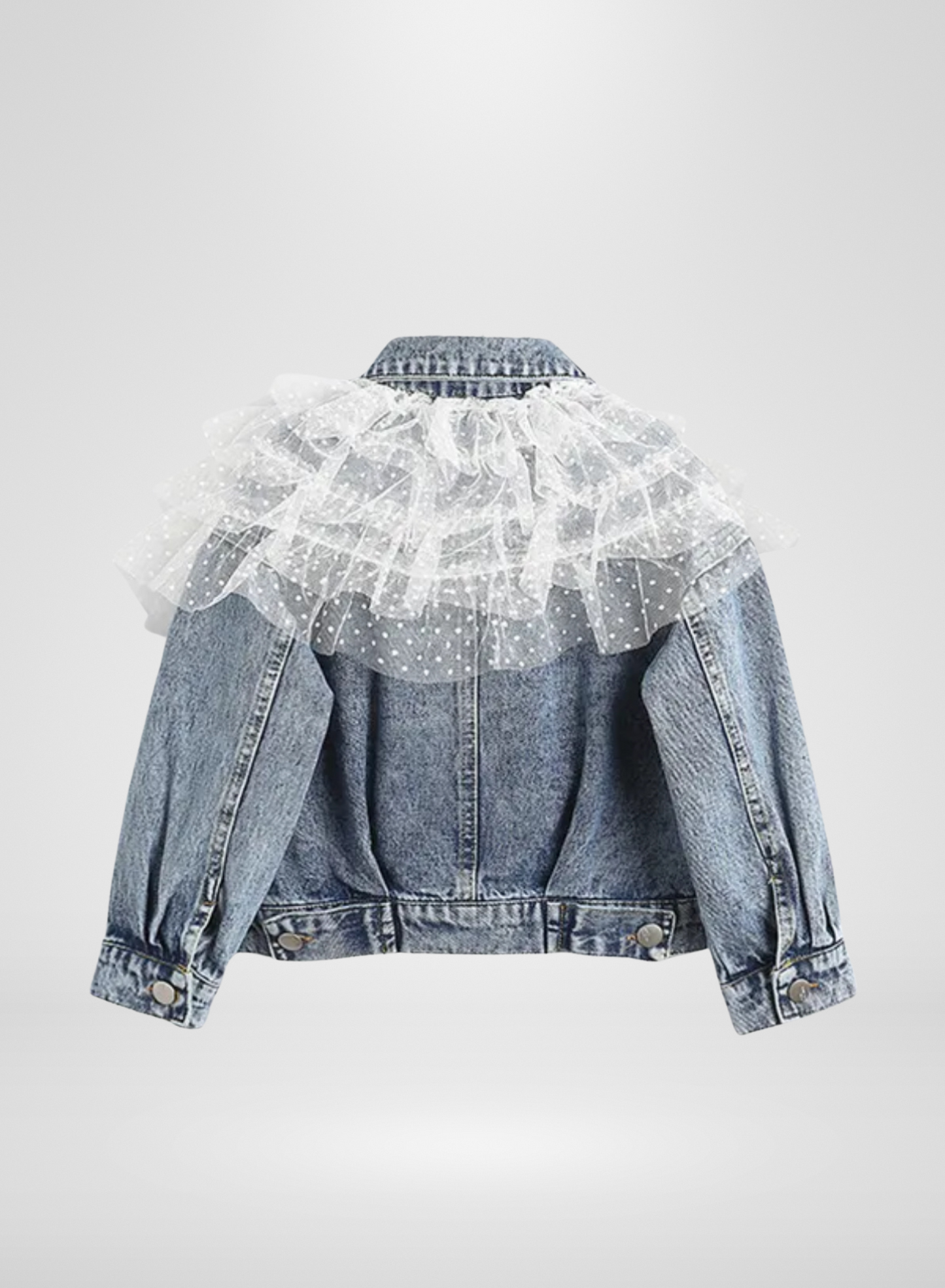 White Polka Dot Tuul Denim Jacket