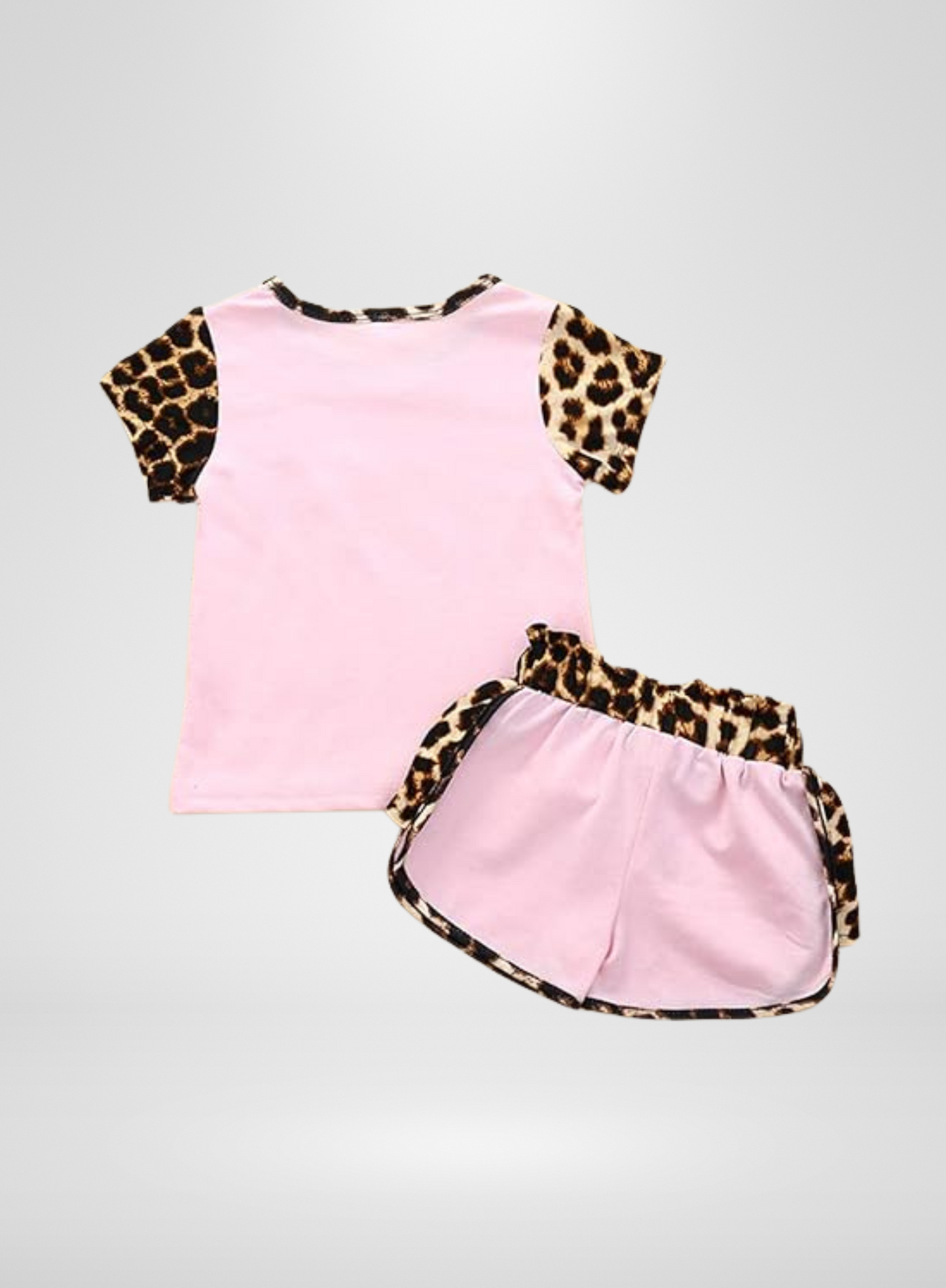 Pink Leopard 2P Short Set