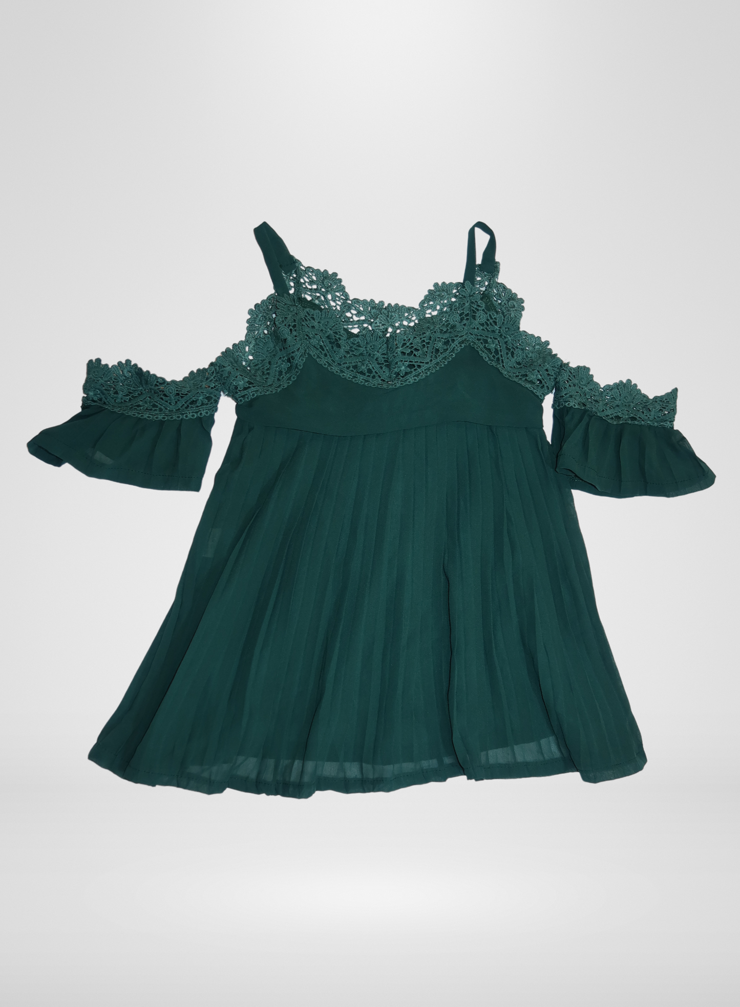 Hunter Green Peekaboo Shoulder Dress