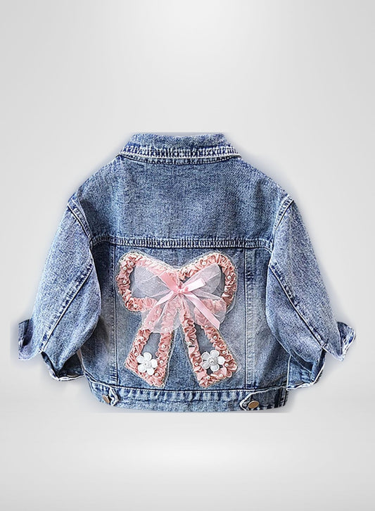 Denim Pink Bow Jacket