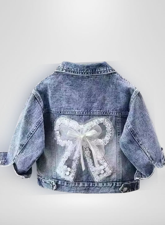 Denim White Bow Jacket