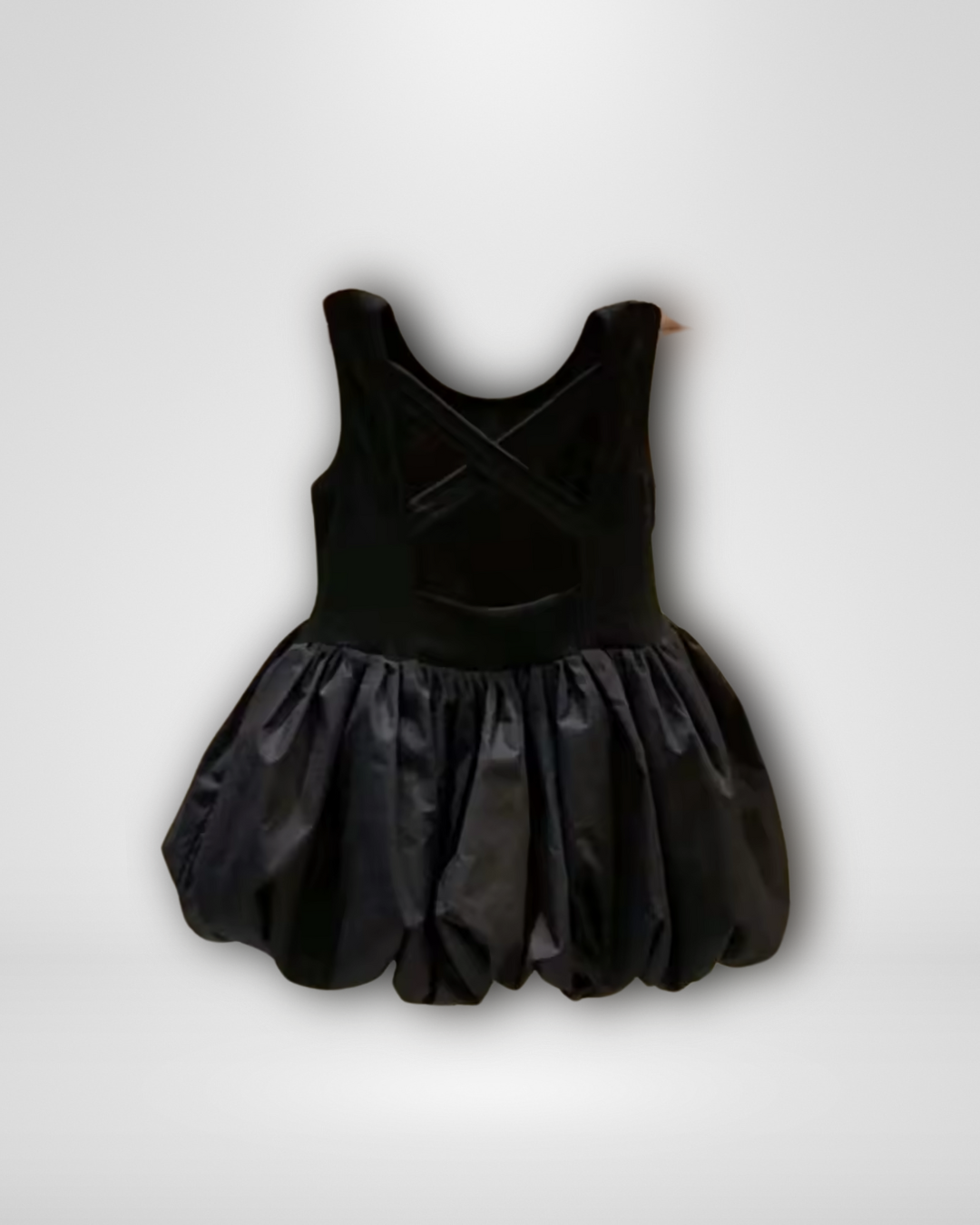 Crisscross Back Black Dress