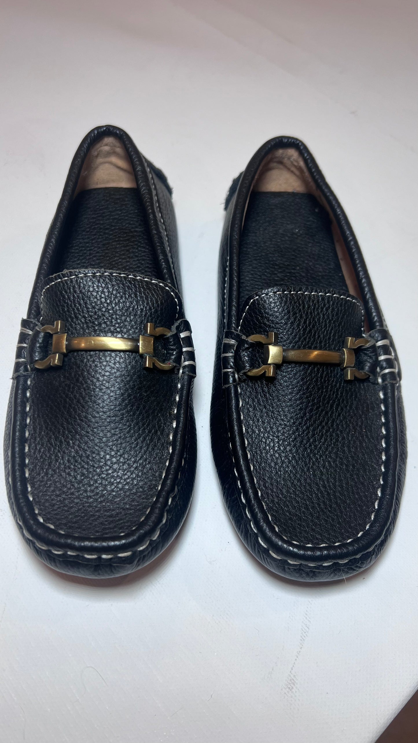 Boys Black Leather Loafers