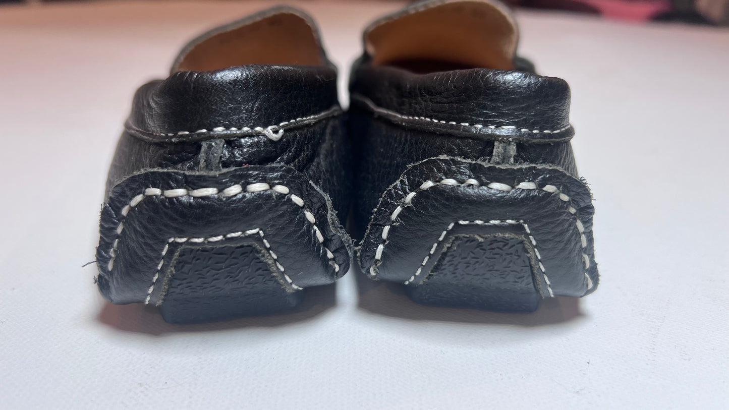 Boys Black Leather Loafers