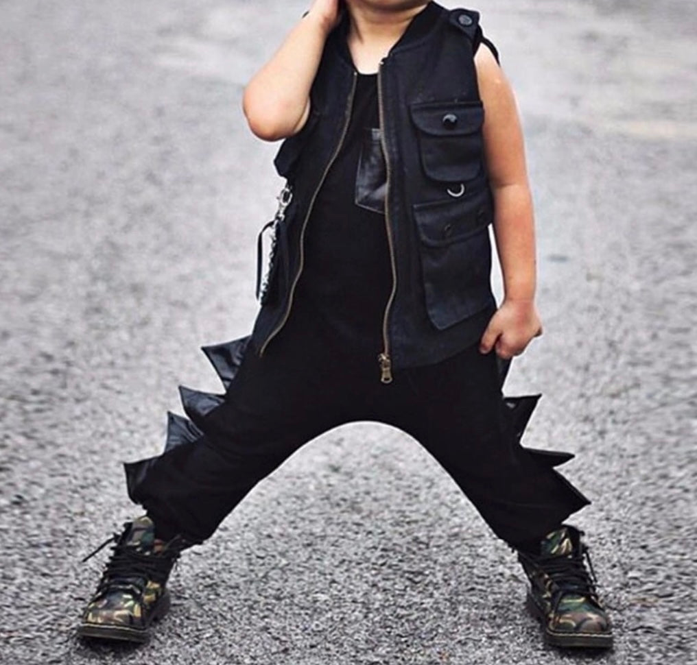 Boys Black Spike Onesie