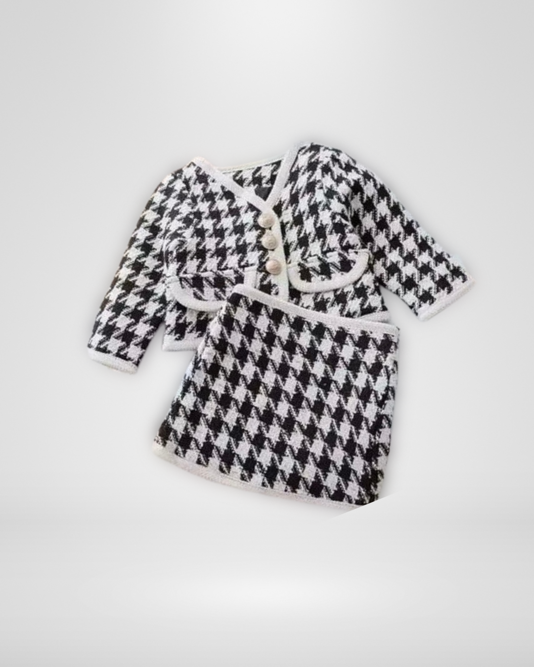 Houndstooth 2Piece Skirt Set